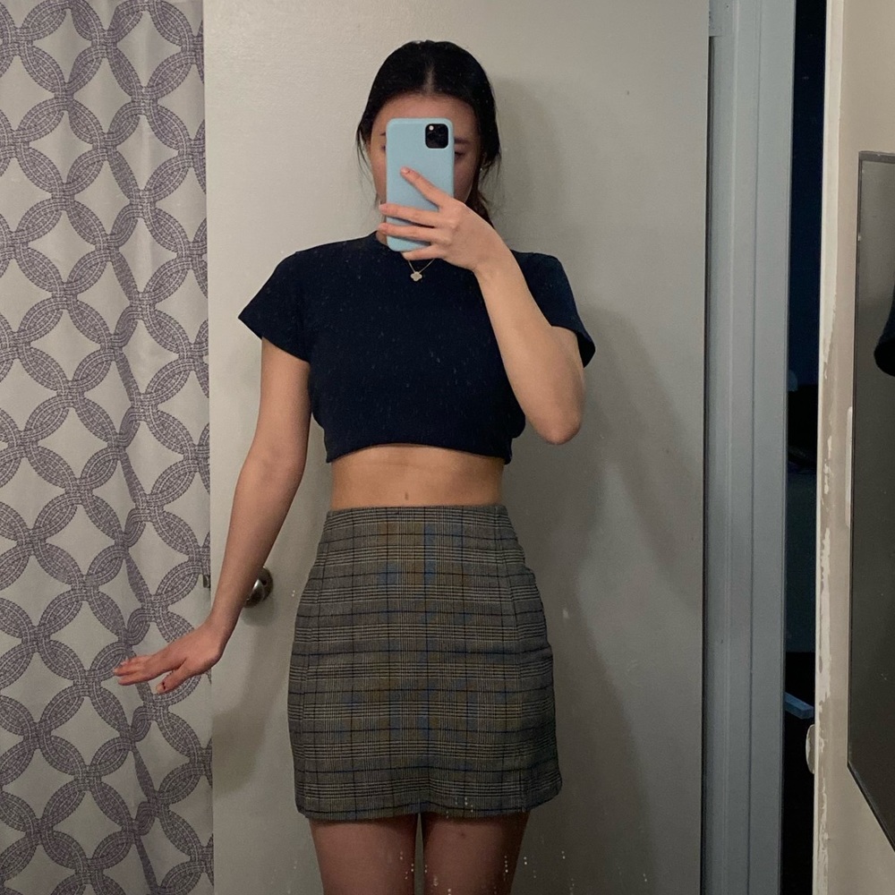 Brandy Melville plaid striped mini skirt. RARE ITEM no longer sold